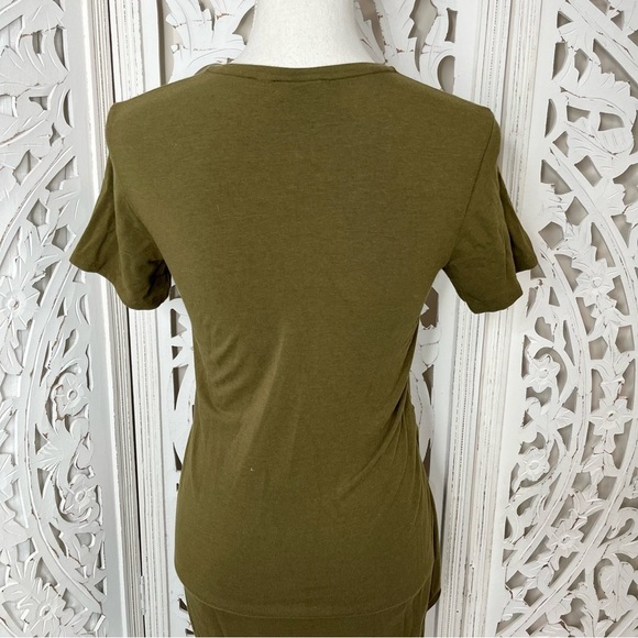 Theory Dark Basil Tie Knit T-Shirt Dress - Picture 4 of 9